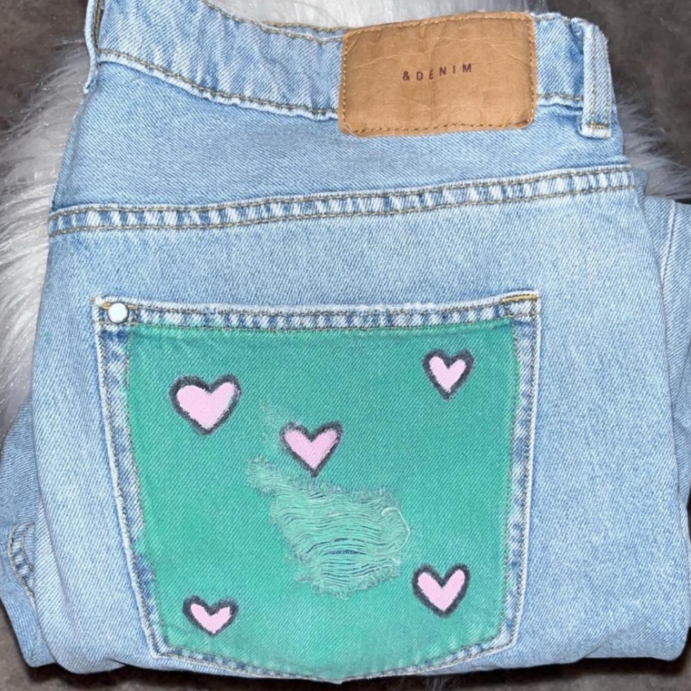 Painted H&M Lightwash Jeans